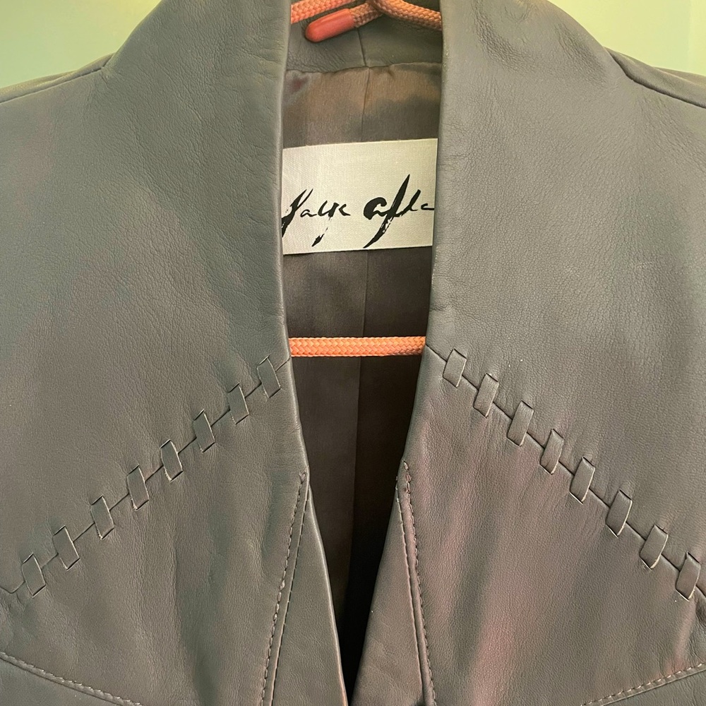 YaYa Aflalo in grey leather